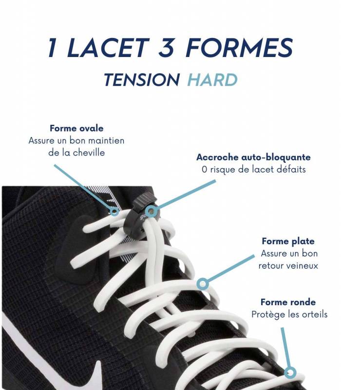 Lacets pour les sports collectifs et raquettes